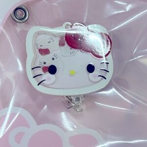 Hello kitty badge clip, and 3 pics badge holder